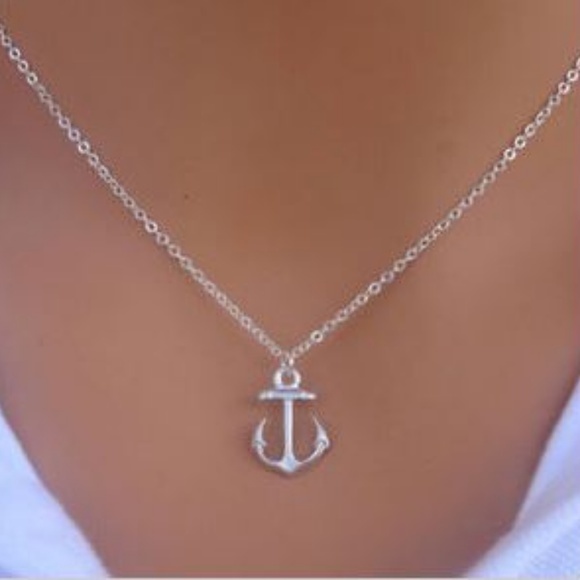 Ramona Jewelry - 5 for $25 Small silver anchor charm necklace